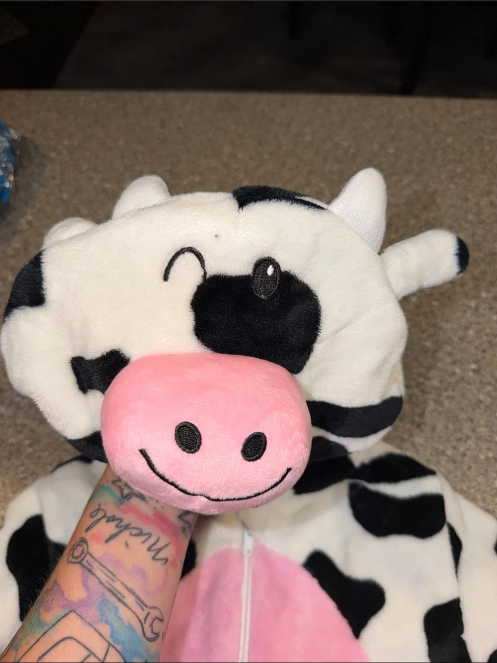 Cow Print Plush One-Piece Costume